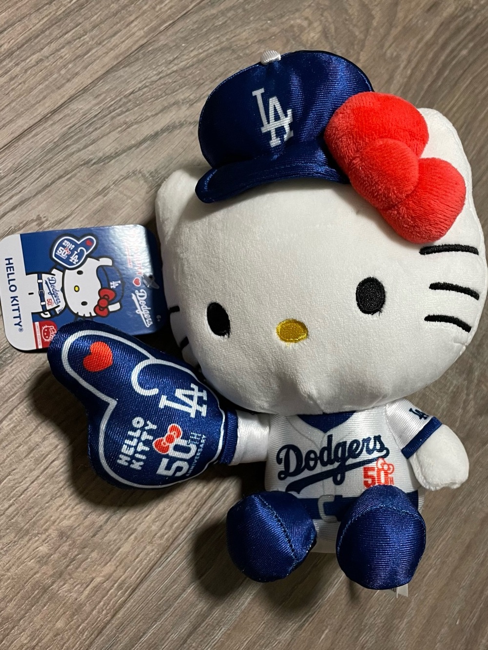 50th Anniversary Los Angeles Dodgers x Hello Kitty Plush Toy NWT - Blue & White